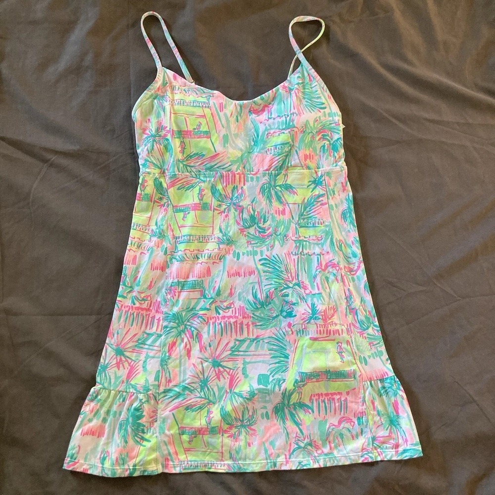 Lilly Pulitzer Luxletic Adelia Tennis Dress Print Women's Medium Flaw